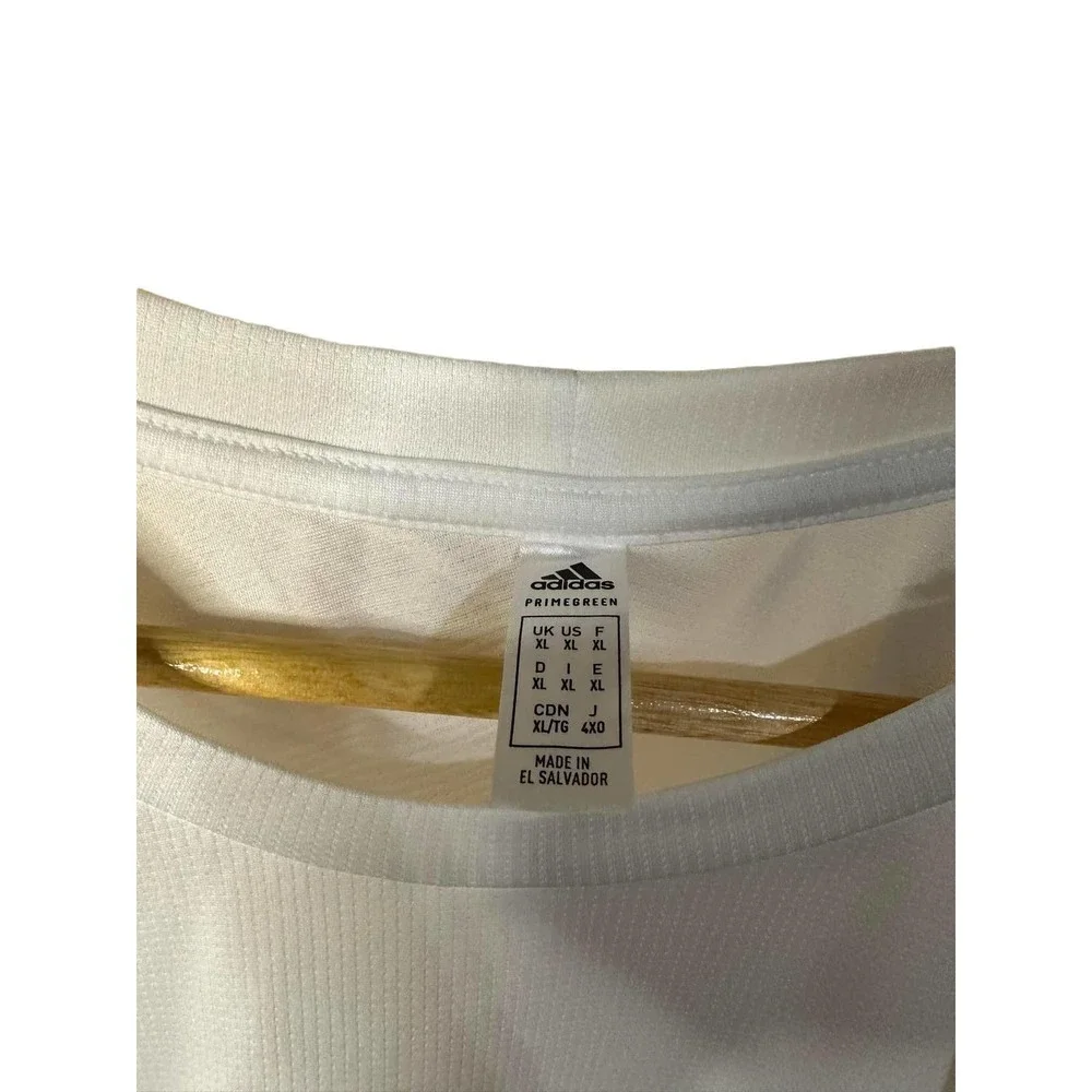 Adidas Aeroready Designed To Move Sport Tee White Royal Blue XL‎ NEW